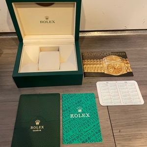 Rolex watch box with books and cardholder